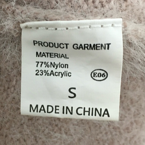 Pink & White Crew Neck Oversized Sweater with Star Pattern - Picture 7 of 10